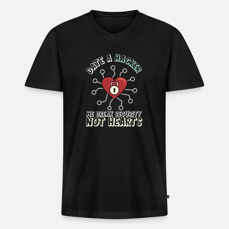 Hacker Programmierer Entwickler Informatik - Männer Premium Bio T-Shirt mit V-Ausschnitt - Schwarz