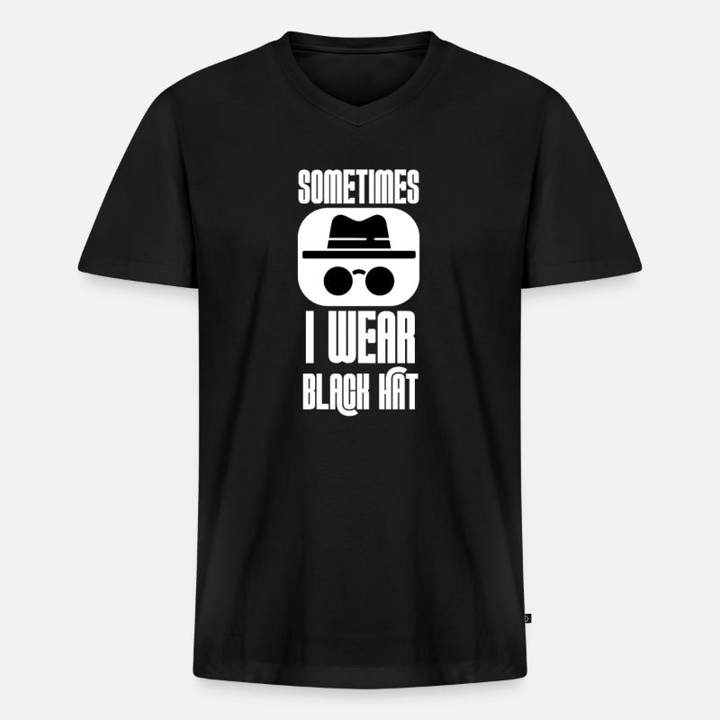 Hacker Programmierer Entwickler Informatik - Männer Premium Bio T-Shirt mit V-Ausschnitt - Schwarz