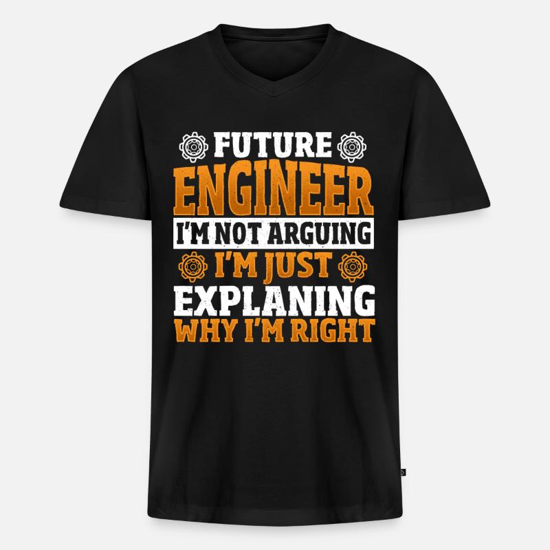 Future Engineer Mechanical Engineering Mechanical - Männer Premium Bio T-Shirt mit V-Ausschnitt - Schwarz