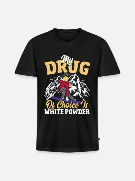 Snowboarding Snowboarder Mountain Snow - Men's Premium Organic T-shirt with V-neck - black