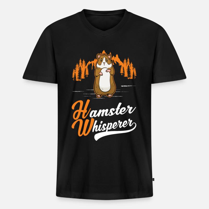 Hamster Flüsterer Goldhamster Hamster - Männer Premium Bio T-Shirt mit V-Ausschnitt - Schwarz