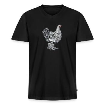Brahma Hühner I Chicken Geflügel Motiv für - Männer Premium Bio T-Shirt mit V-Ausschnitt - Schwarz - Vorne - Nico (187cm)