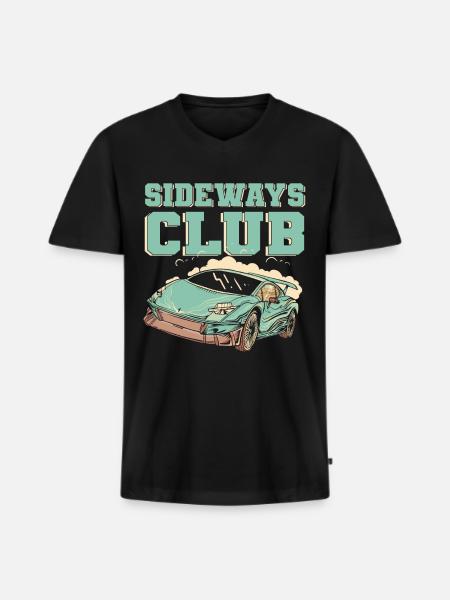 Sideways Club Drifting Car Racing Drift - Men's Premium Organic T-shirt with V-neck - black