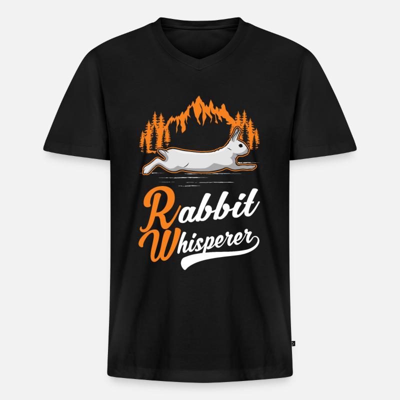 Kaninchen Flüsterer Hasen Flüsterer - Männer Premium Bio T-Shirt mit V-Ausschnitt - Schwarz