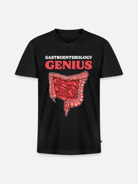 Gastroenterology Genius Gastroenterology - Men's Premium Organic T-shirt with V-neck - black