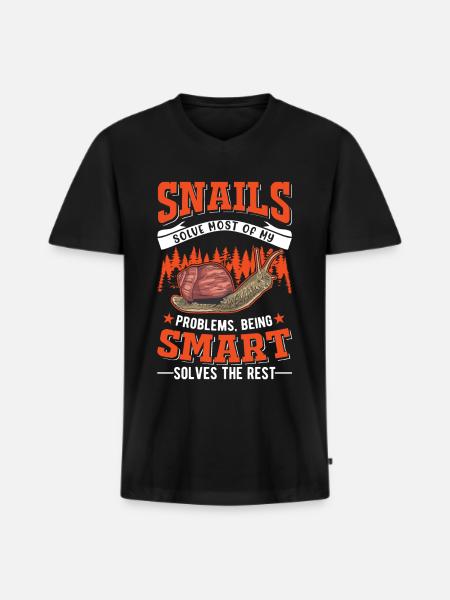 Escargot Cadeau Vignoble Escargot - T-shirt encolure en V Premium bio Homme - noir