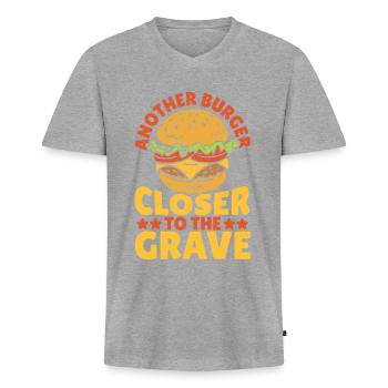 Another Burger Closer To The Grave Hamburger - Men's Premium Organic T-shirt with V-neck - heather grey - Front