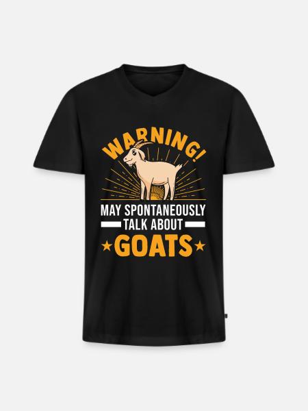 Ziege Ziegenhirte Geschenk - Männer Premium Bio T-Shirt mit V-Ausschnitt - Schwarz