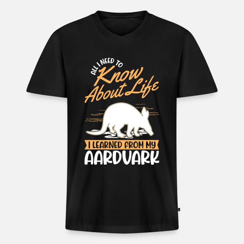 Erdferkel Geschenk Aardvark - Männer Premium Bio T-Shirt mit V-Ausschnitt - Schwarz