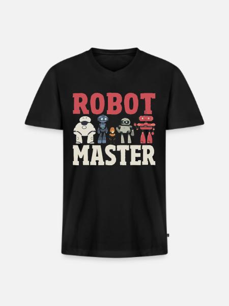 Robot Master Robots Engineer Robotics - Men's Premium Organic T-shirt with V-neck - black