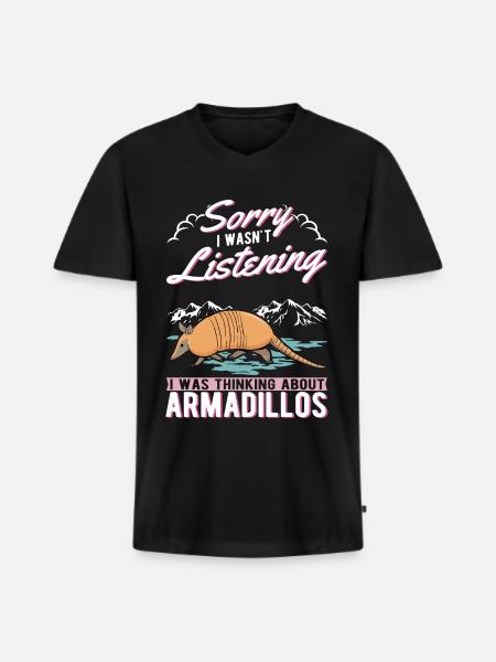 Armadillo Gift Armadillo - Men's Premium Organic T-shirt with V-neck - black