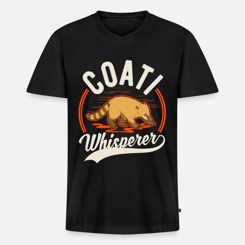 Nasenbär Flüsterer Rüsselbär Coati - Männer Premium Bio T-Shirt mit V-Ausschnitt - Schwarz
