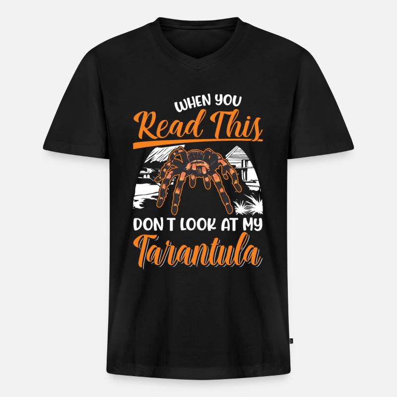 Tarantel Geschenk Spinne Tarantula - Männer Premium Bio T-Shirt mit V-Ausschnitt - Schwarz