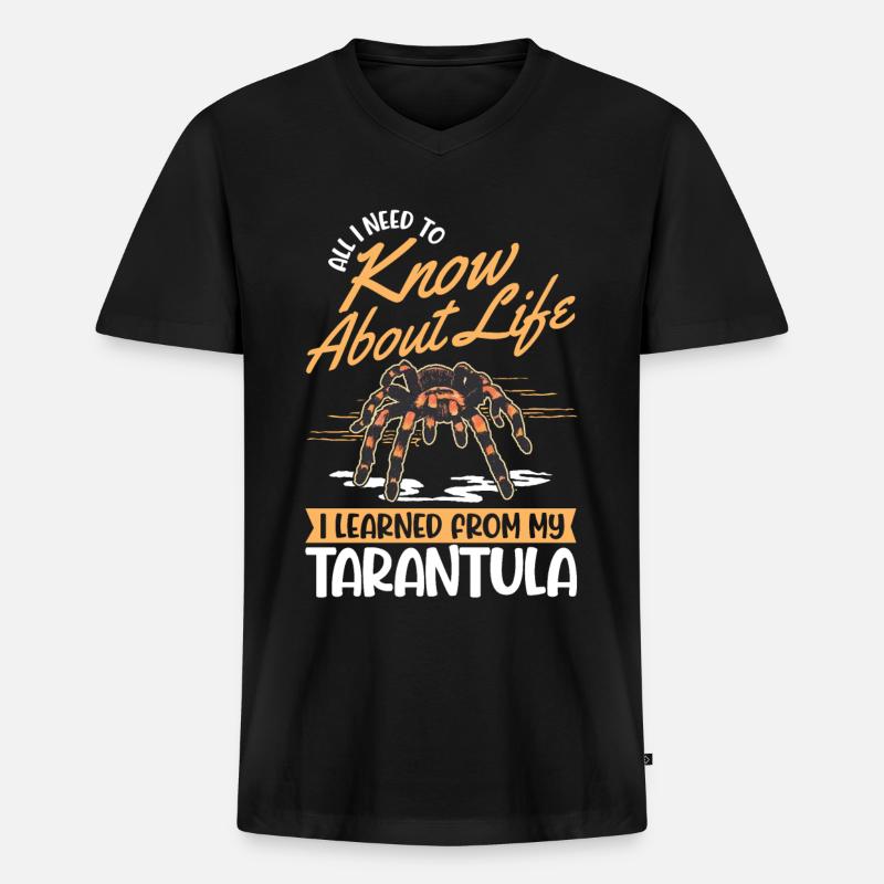 Tarantel Spinne Tarantula - Männer Premium Bio T-Shirt mit V-Ausschnitt - Schwarz