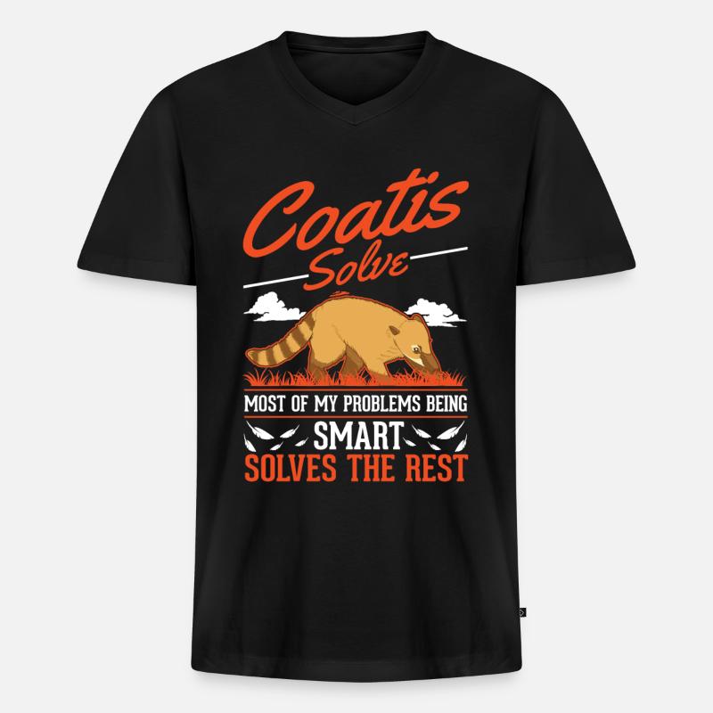 Nasenbär Geschenk Coati Rüsselbär - Männer Premium Bio T-Shirt mit V-Ausschnitt - Schwarz