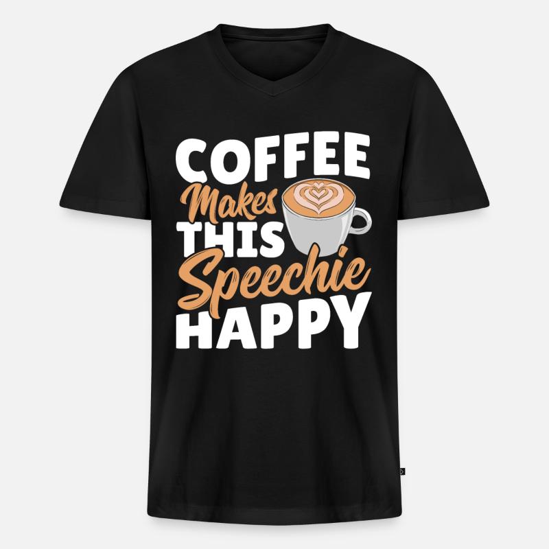 Sprachtherapie SLT Sprachpathologie - Männer Premium Bio T-Shirt mit V-Ausschnitt - Schwarz