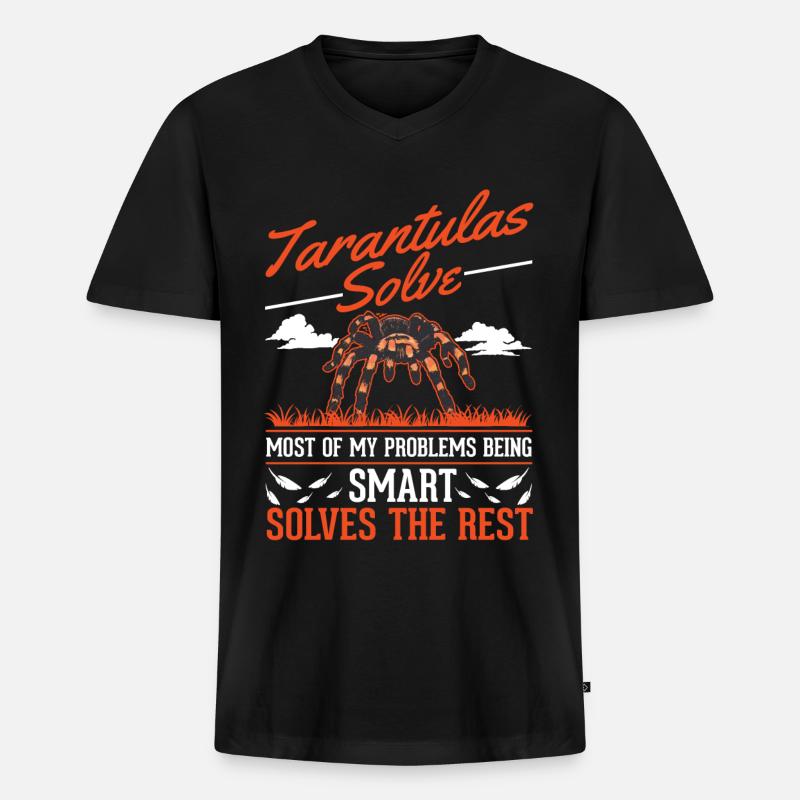 Tarantel Spinne Tarantula - Männer Premium Bio T-Shirt mit V-Ausschnitt - Schwarz