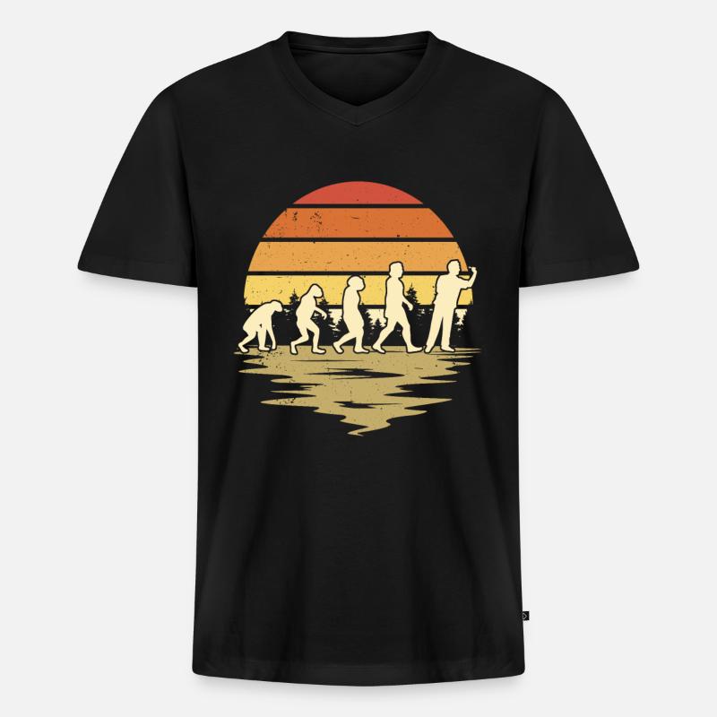 Dart Evolution Darter Darts - Men's Premium Organic T-shirt with V-neck - black