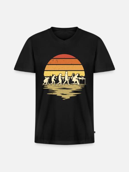 Informatiker Evolution Programmierer Nerd - Männer Premium Bio T-Shirt mit V-Ausschnitt - Schwarz