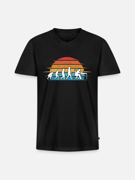 Informatiker Evolution Programmierer Nerd - Männer Premium Bio T-Shirt mit V-Ausschnitt - Schwarz