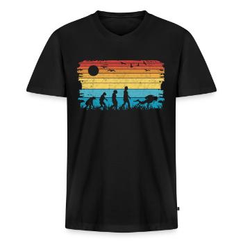Diver Evolution Plongée Snorkel - T-shirt encolure en V Premium bio Homme - noir - Devant - Nico (187cm)