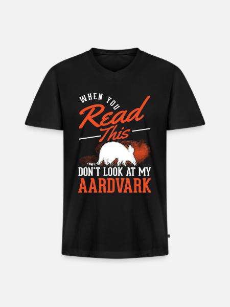 Aardvark Cadeau Aardvark - T-shirt encolure en V Premium bio Homme - noir