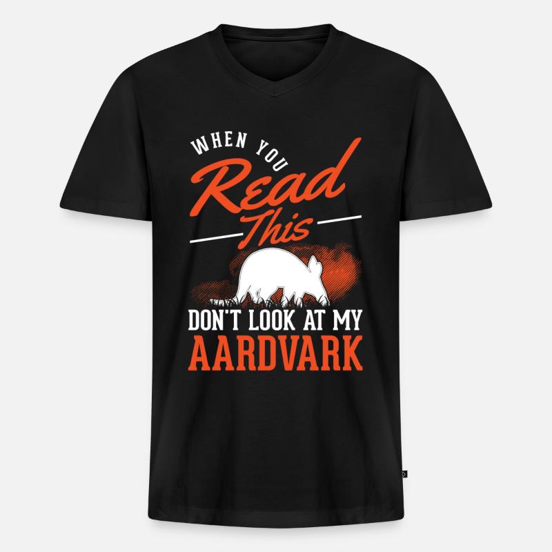 Erdferkel Geschenk Aardvark - Männer Premium Bio T-Shirt mit V-Ausschnitt - Schwarz