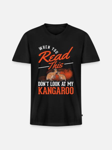 Australisches Känguru Australien Kangaroo - Männer Premium Bio T-Shirt mit V-Ausschnitt - Schwarz