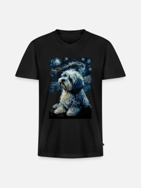 Havanese Starry Night - Men's Premium Organic T-shirt with V-neck - black