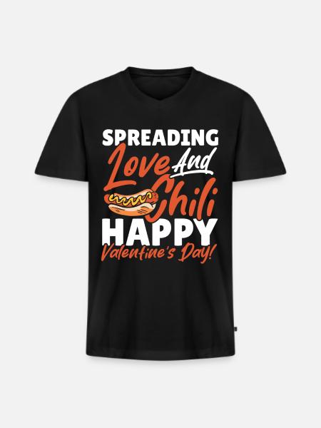 Valentine’s Day Valentine’s Chili Dog - Men's Premium Organic T-shirt with V-neck - black