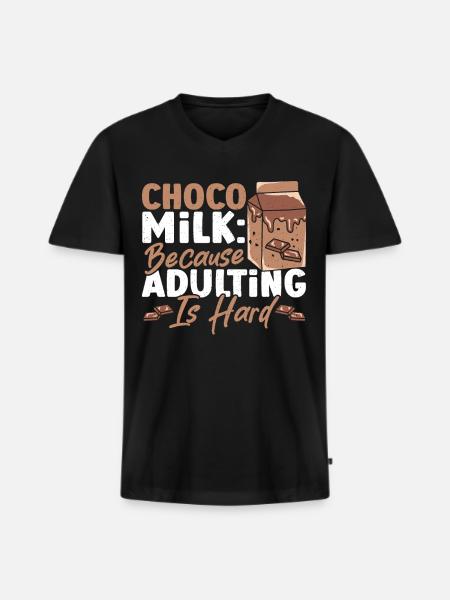 Cocoa Drink Chocolate Powder Dairy - Men's Premium Organic T-shirt with V-neck - black