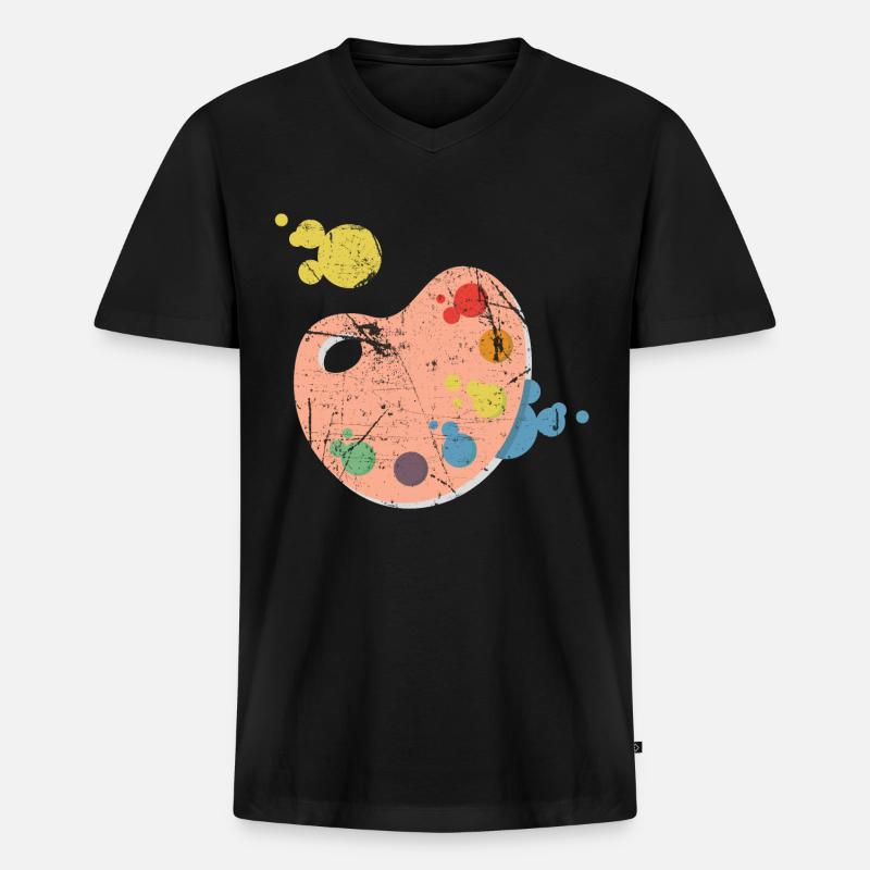 Kunst - Männer Premium Bio T-Shirt mit V-Ausschnitt - Schwarz