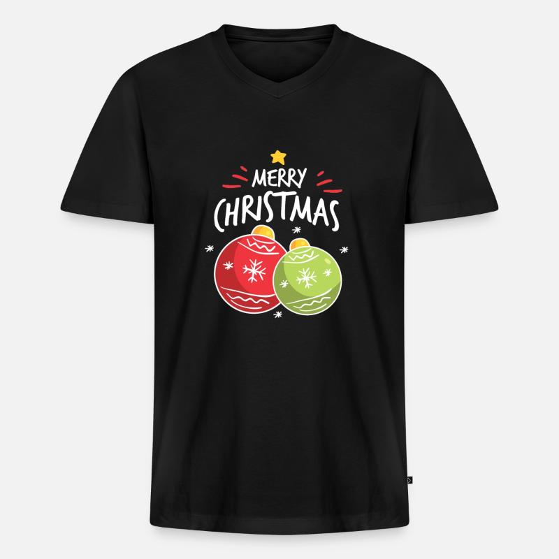 Weihnachten - Männer Premium Bio T-Shirt mit V-Ausschnitt - Schwarz