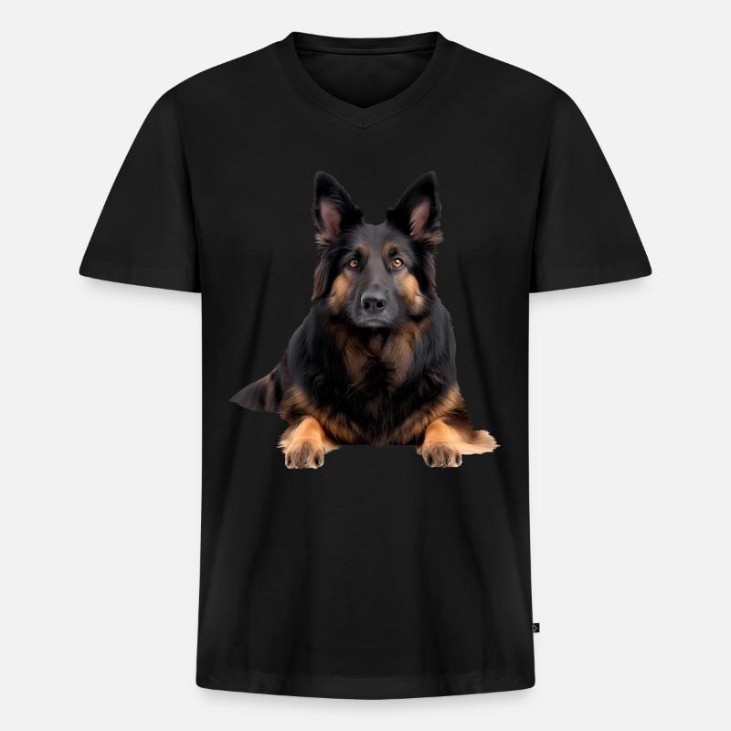 Belgium Sheperd - Männer Premium Bio T-Shirt mit V-Ausschnitt - Schwarz