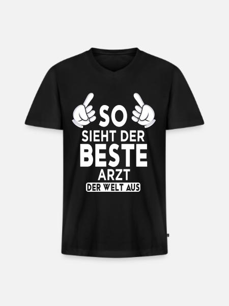 Arzt Spruch - Männer Premium Bio T-Shirt mit V-Ausschnitt - Schwarz