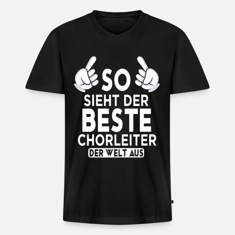 Chorleiter Spruch - Männer Premium Bio T-Shirt mit V-Ausschnitt - Schwarz