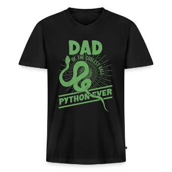 Schlangenbesitzer Schlangenliebhaber Schlangen - Männer Premium Bio T-Shirt mit V-Ausschnitt - Schwarz - Vorne - Nico (187cm)