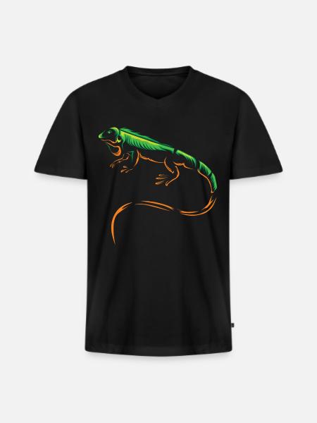 Liguane - T-shirt encolure en V Premium bio Homme - noir