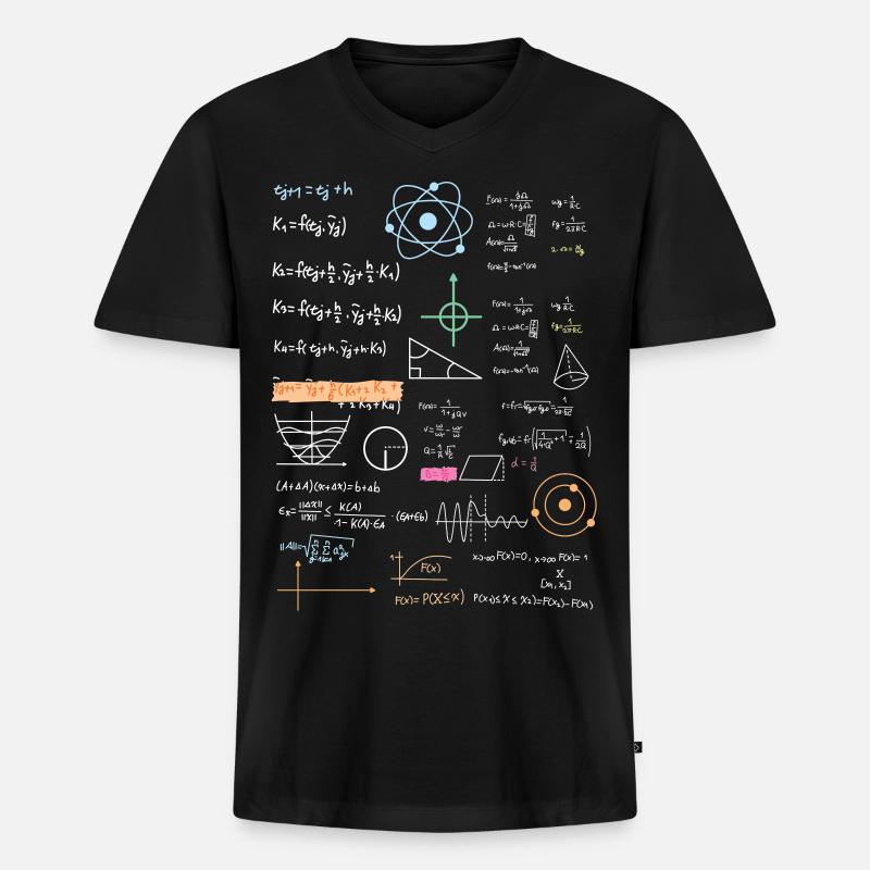 Lehrer Formelsammlung Physik - Männer Premium Bio T-Shirt mit V-Ausschnitt - Schwarz