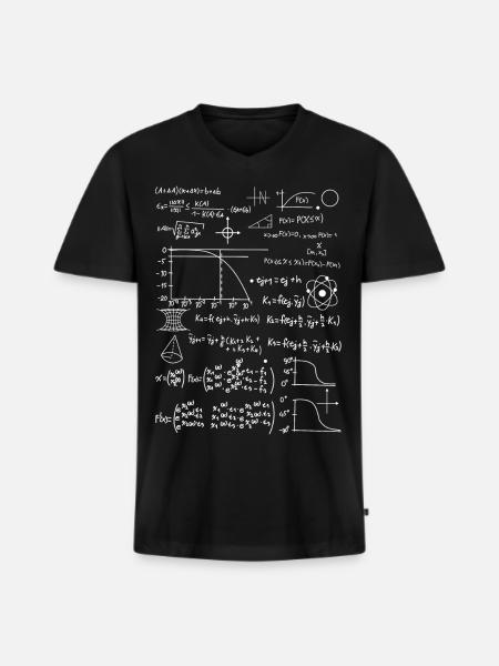 Formelsammlung Elektrotechnik Mathe - Männer Premium Bio T-Shirt mit V-Ausschnitt - Schwarz