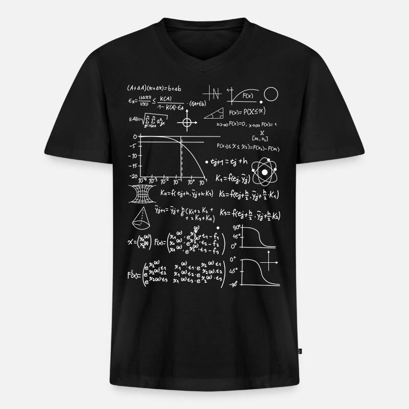 Formelsammlung Elektrotechnik Mathe - Männer Premium Bio T-Shirt mit V-Ausschnitt - Schwarz