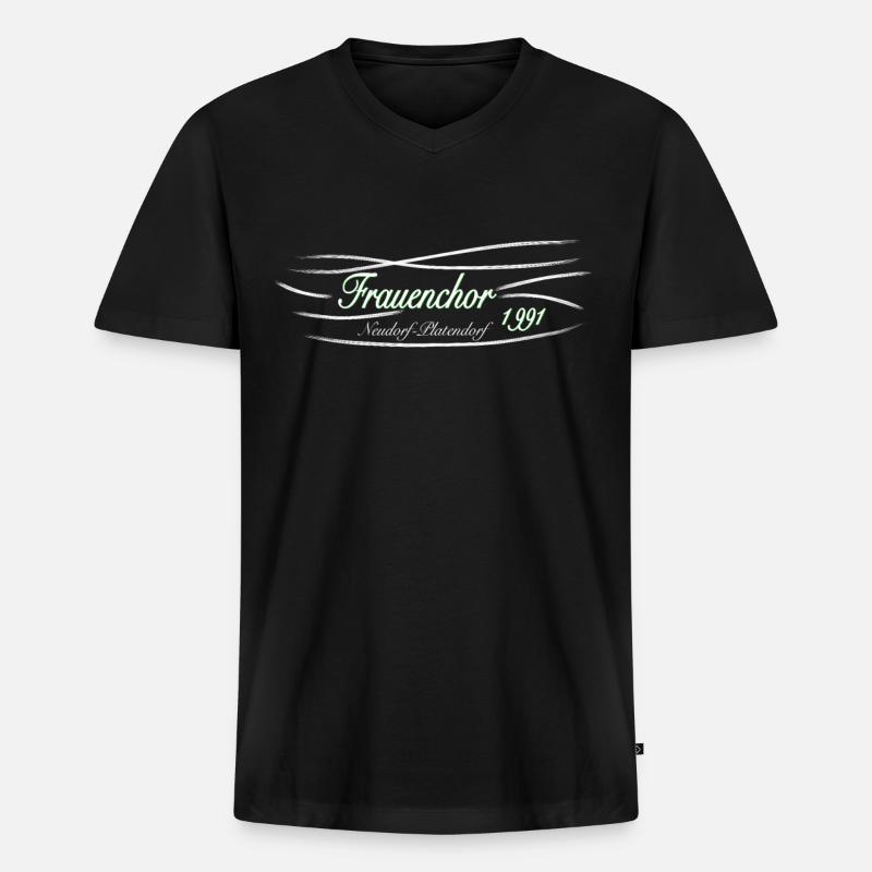 frauenchor Platendorf - Männer Premium Bio T-Shirt mit V-Ausschnitt - Schwarz