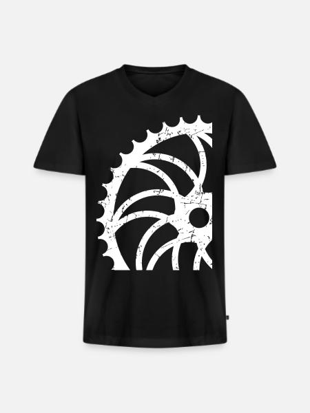 Fahrradfahrer - Männer Premium Bio T-Shirt mit V-Ausschnitt - Schwarz