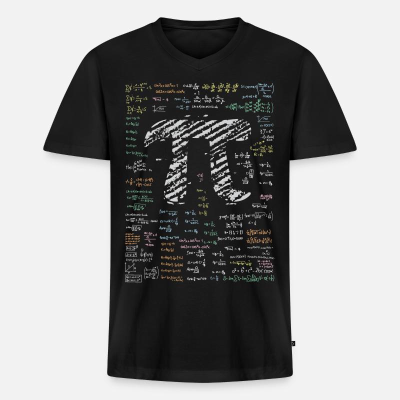 Math number pi - Men's Premium Organic T-shirt with V-neck - black