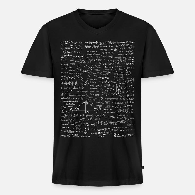 Math cheat sheet - Men's Premium Organic T-shirt with V-neck - black