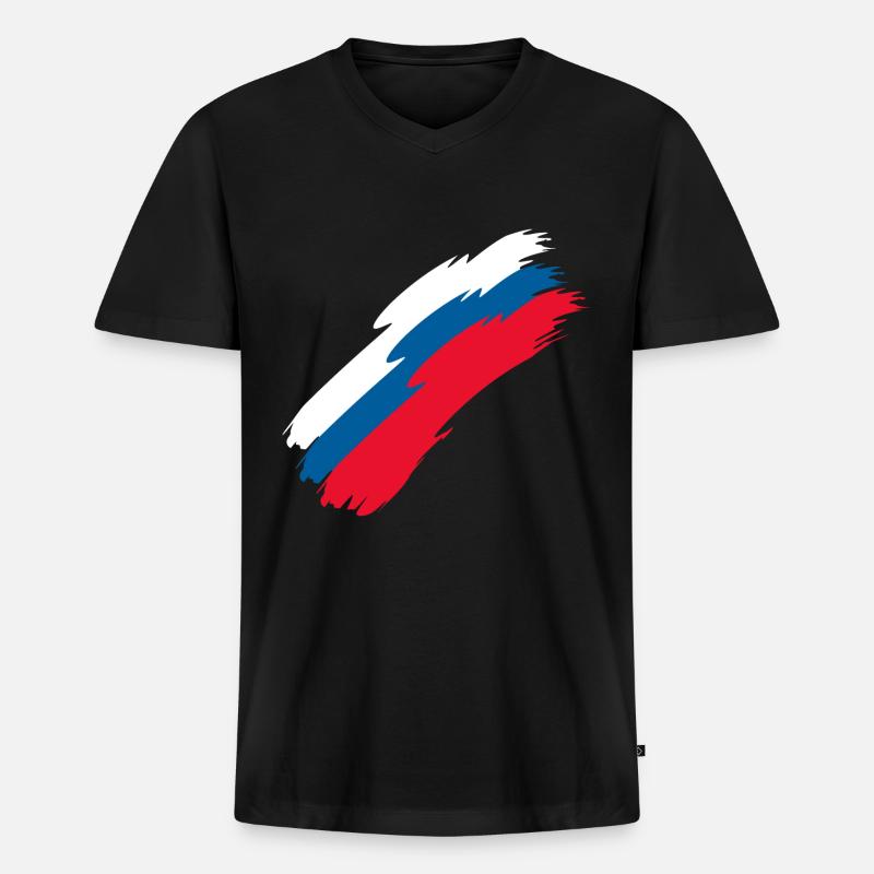Tschechien - Männer Premium Bio T-Shirt mit V-Ausschnitt - Schwarz