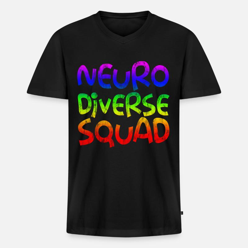 Neurodiverse Squad 3 - Männer Premium Bio T-Shirt mit V-Ausschnitt - Schwarz