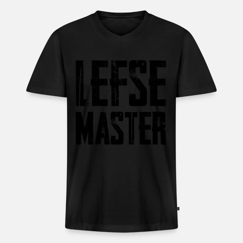 Lefse Master 2 - Männer Premium Bio T-Shirt mit V-Ausschnitt - Schwarz