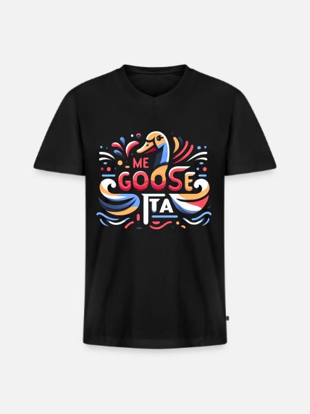 me goose-ta 8 - Men's Premium Organic T-shirt with V-neck - black