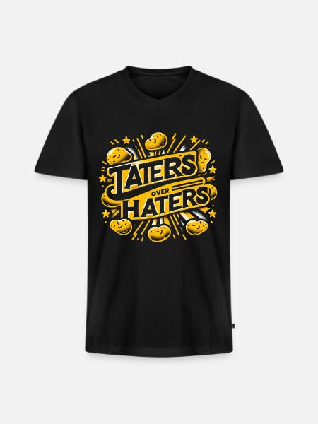 taters over haters 11 - Men's Premium Organic T-shirt with V-neck - black